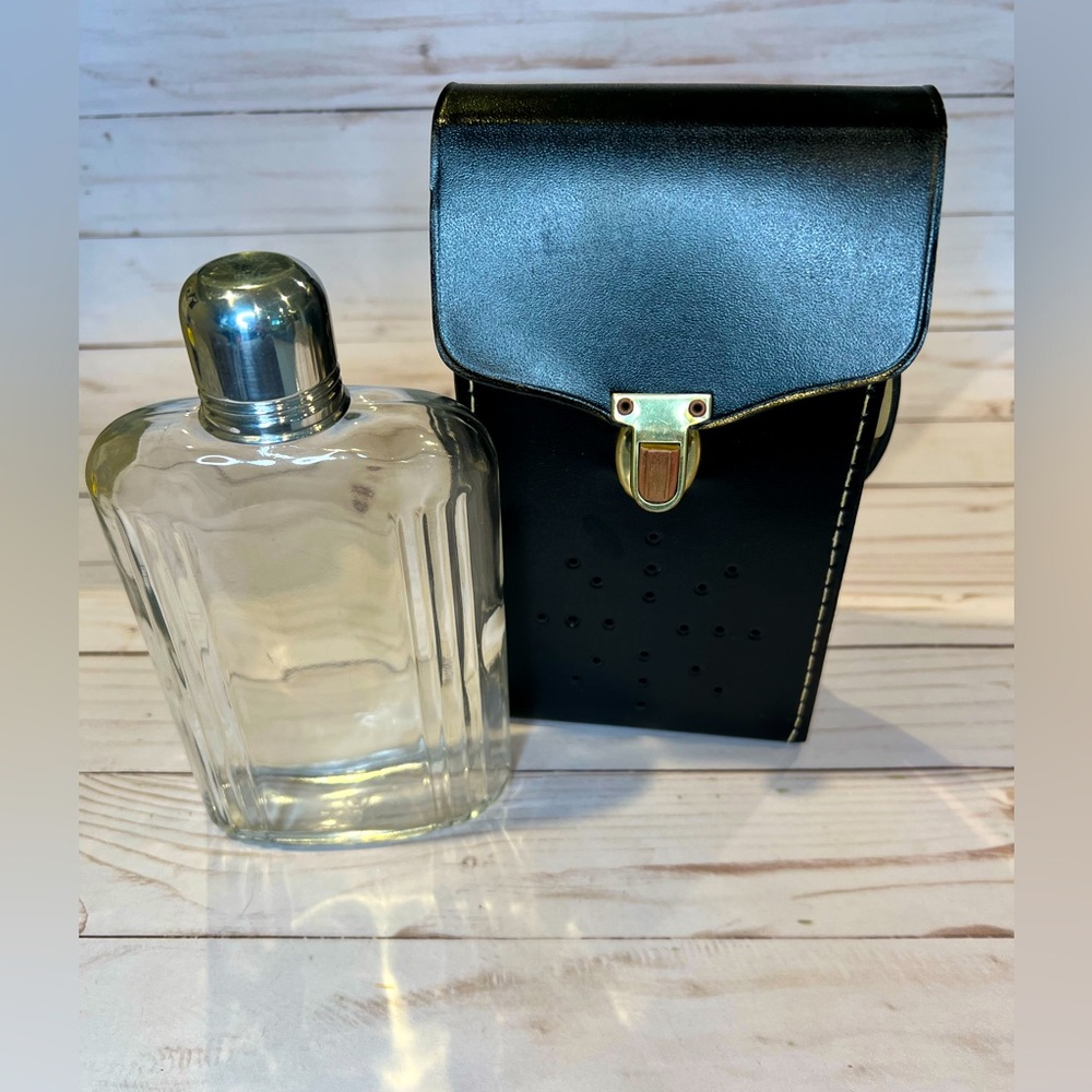 Vintage Glass Flask with Faux Transistor Radio Case w/ Handle